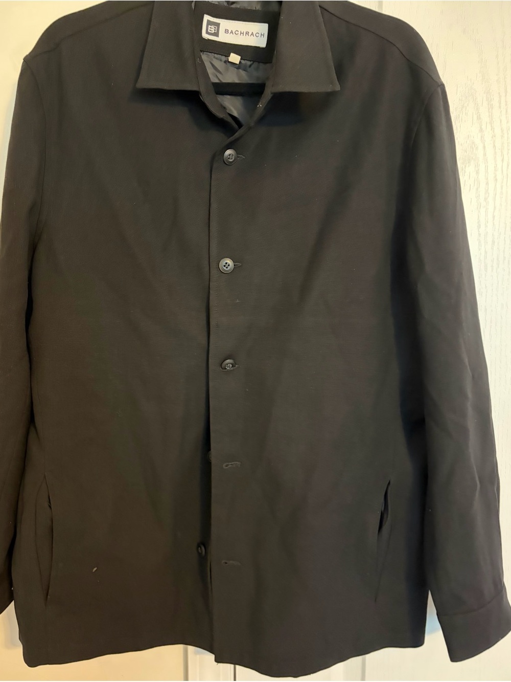 Bachrach Men's Black Button-Front Jacket Size M 100% Wool
